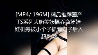 [MP4/ 196M] 精品推荐国产TS系列大奶美妖楀乔商场娃娃机旁被小个子抓着奶子后入超刺激