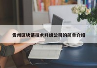 贵州区块链技术升级公司的简单介绍