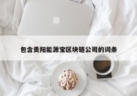 包含贵阳能源宝区块链公司的词条